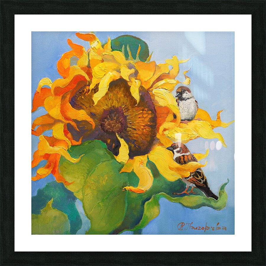 Summer day on Sunflower Picture Frame print
