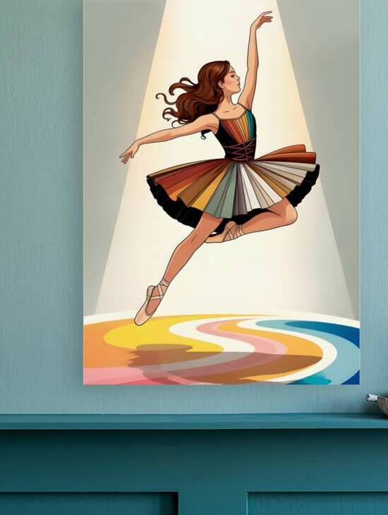 Graceful Ballerina in Motion – Colorful Ballet Dance Illustration by salhi mohammed yassine