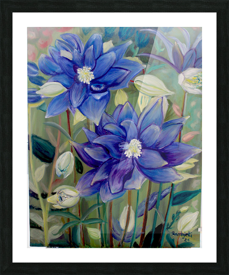 fiori blu Picture Frame print