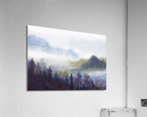 Cloudy Mountain Himalaya Landscape  Watercolor Painting Acrylic Print