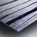 Misty Flowers Garden inside a Forest Watercolor Painting Metal print