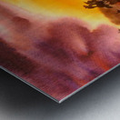 Cloudy Sunset Mountain Himalaya  Watercolor Painting  Metal print