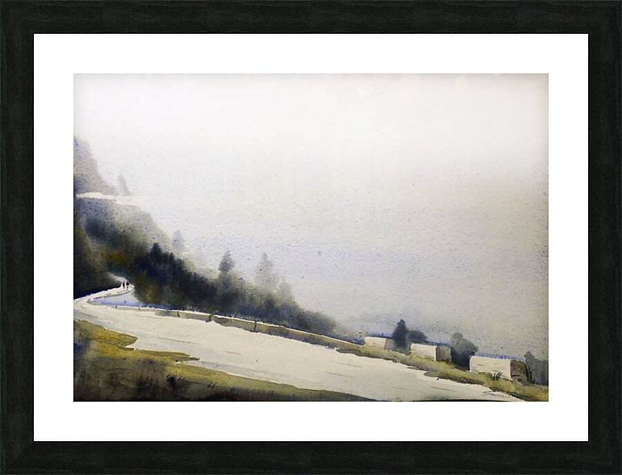 Mysterious Lonely Himalayan Mountain Road  Picture Frame print