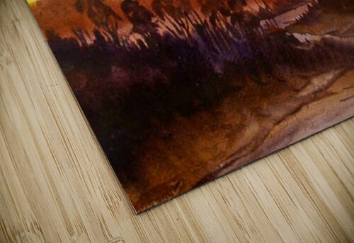 Cloudy Sunset Mountain Himalaya  Watercolor Painting  Samiran Sarkar puzzle