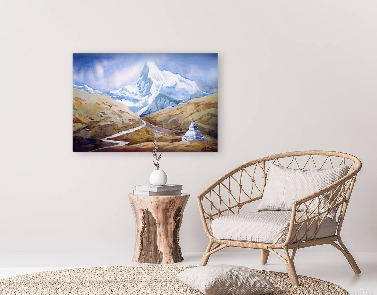 Majestic Mount Himalaya  Watercolor Painting  Reproduction