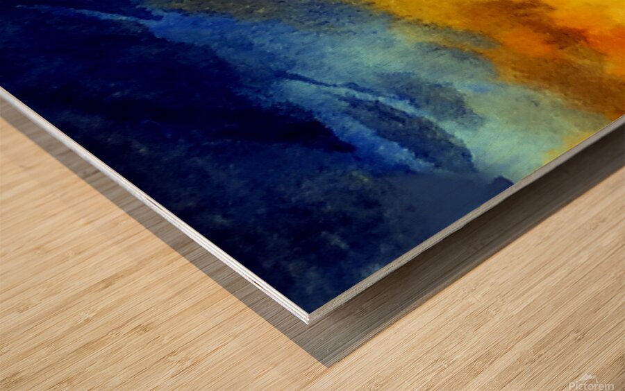 Cloudy Sunset Lighthouse Watercolor Painting  Wood print