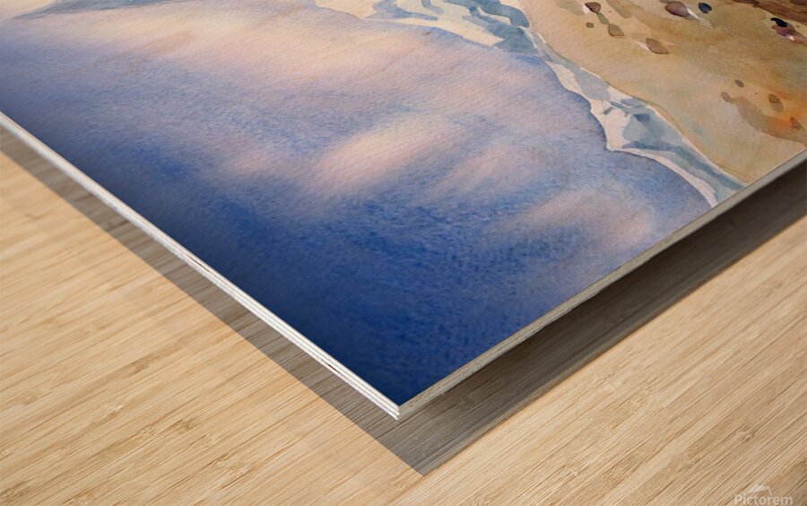 Majestic Mount Himalaya  Watercolor Painting  Wood print