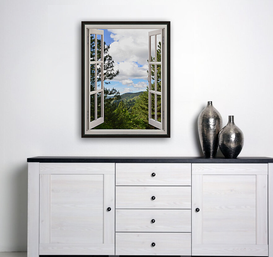 Pine Trees and Grassy Hills Reproduction