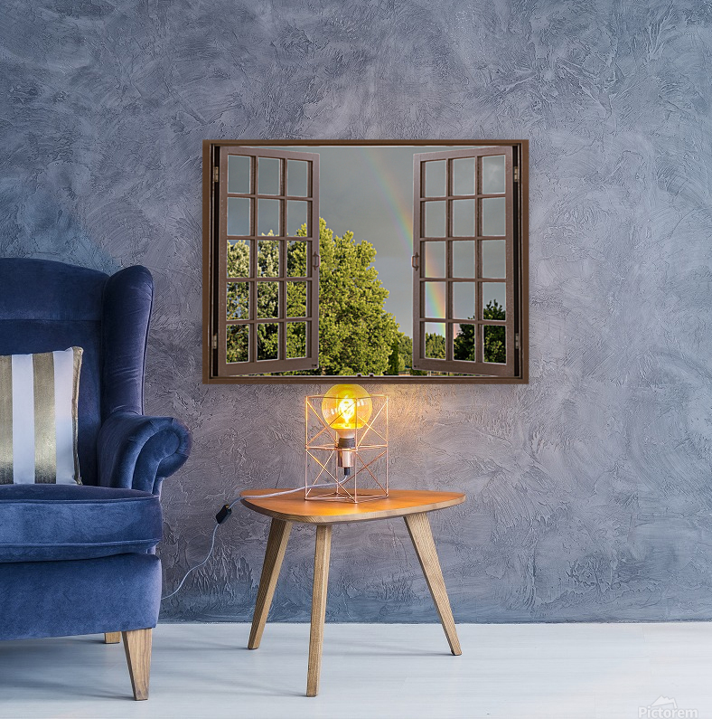 Summer Rainbow Over Trees Reproduction