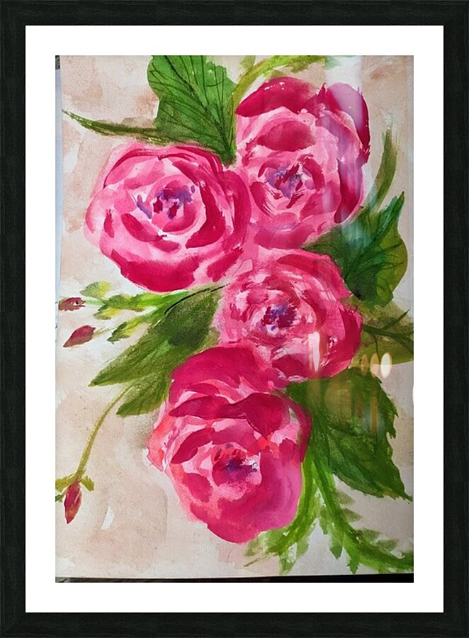 paper roses Picture Frame print
