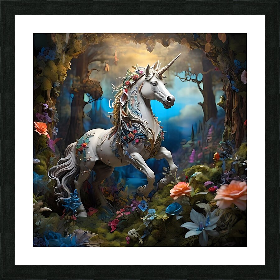 Default masterpiece multilayered fantasy diorama Picture Frame print