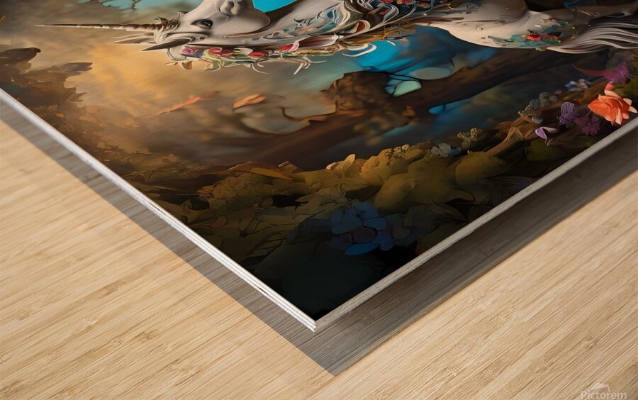 Default masterpiece multilayered fantasy diorama Wood print