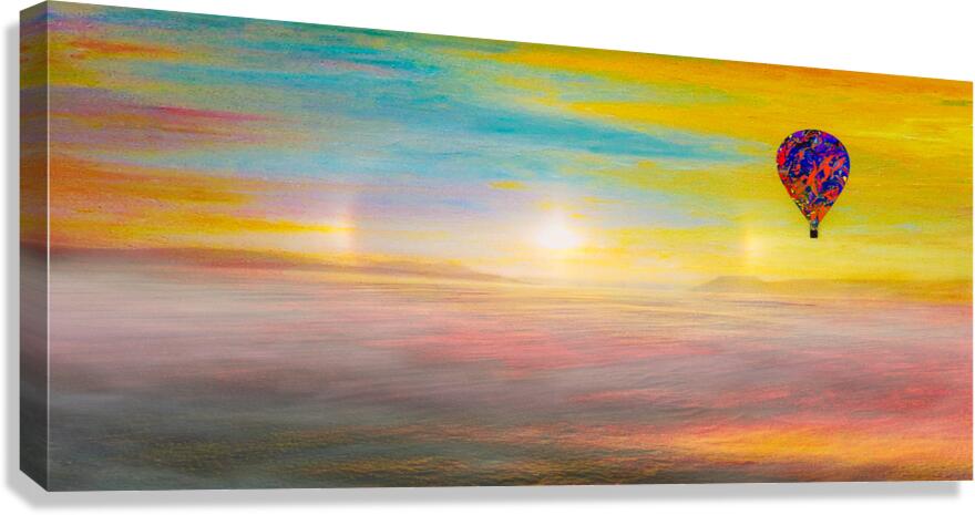 Balloon Sun Dog Sunset Canvas Print