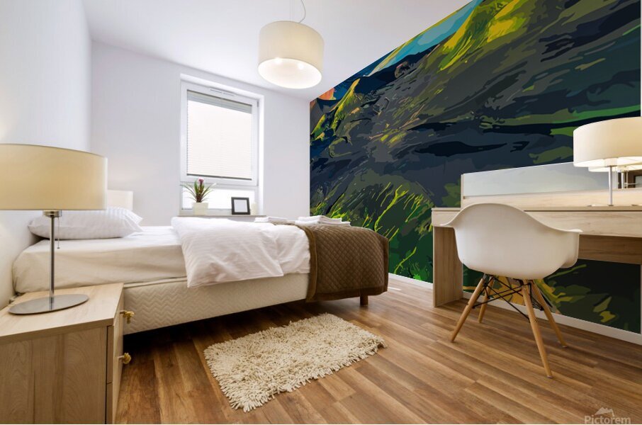 BlueGreen River Mural print