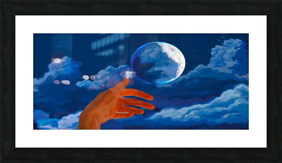 God Juggles on a Moonlit Night Picture Frame print