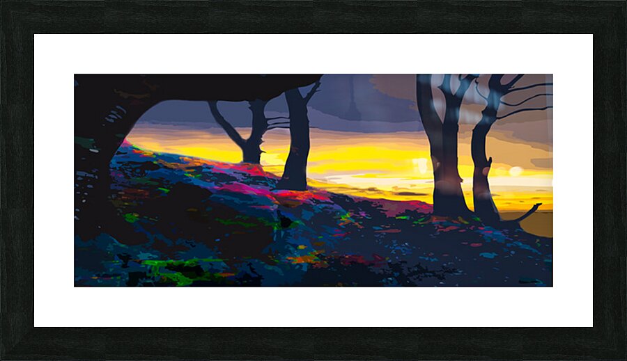 Rainbow Forest Sunset Picture Frame print