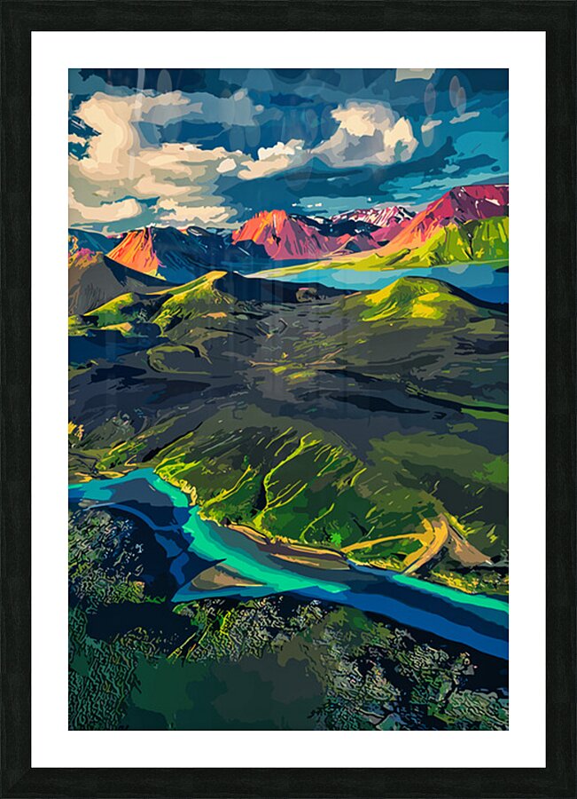 BlueGreen River Picture Frame print