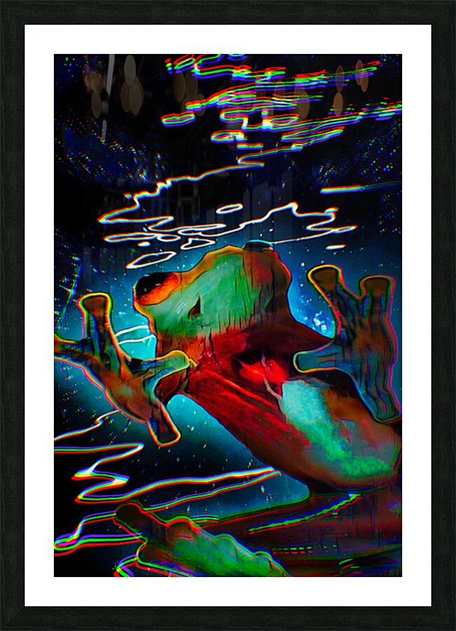 Flip-Off Frog Picture Frame print