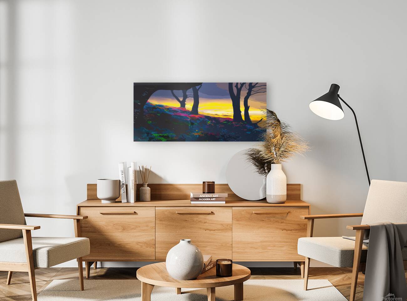 Rainbow Forest Sunset Reproduction