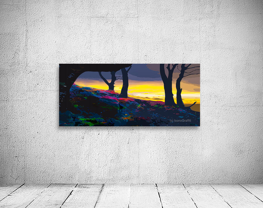 Rainbow Forest Sunset Wall Preview