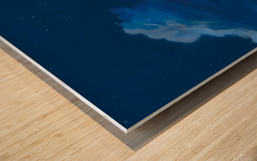 God Juggles on a Moonlit Night Wood print