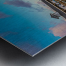 Empty Benches by a Winter Pier Metal print