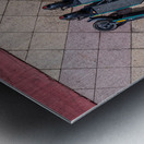 Rental Scooters on Sidewalk from Above Metal print