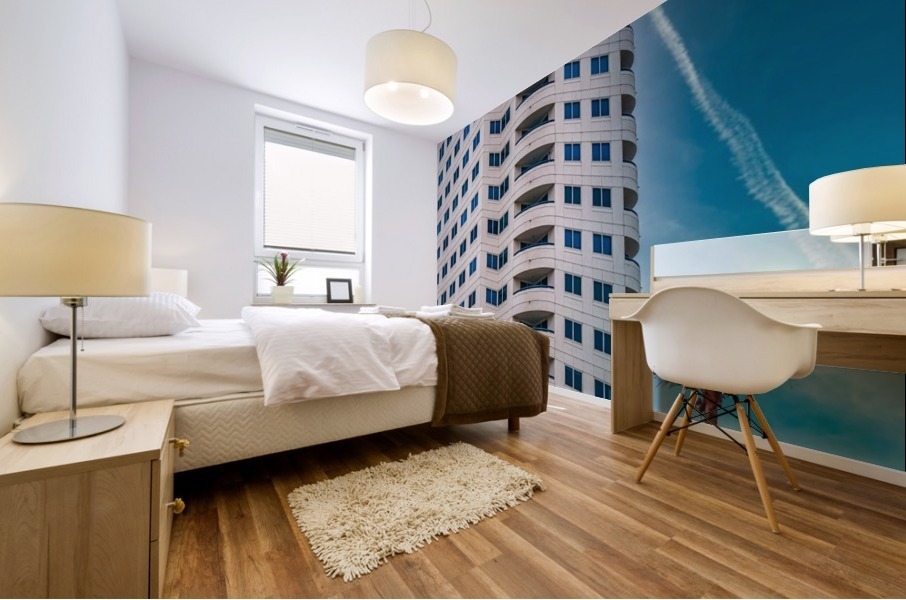 White Tropical Condo Tower Mural print