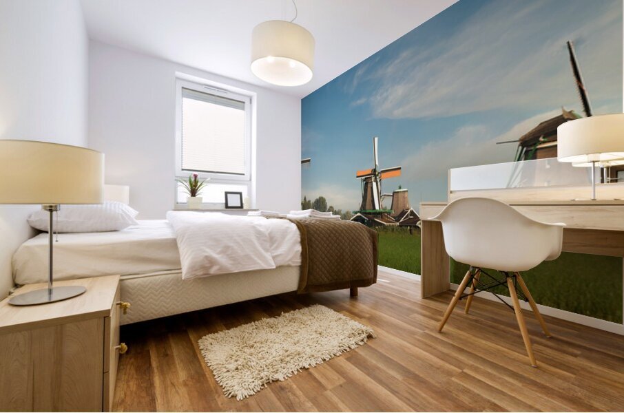 A Clear Calm Pond in Sunnmore Museum in Alesund Norway Mural print