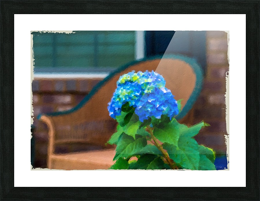 Blue Hydrangea in Oil Picture Frame print