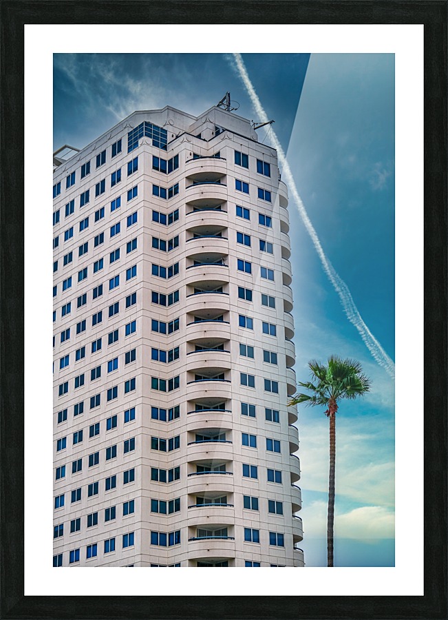 White Tropical Condo Tower Picture Frame print