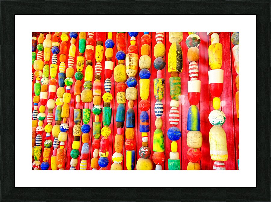 Decorative Lobster Floats on Red Wall Picture Frame print