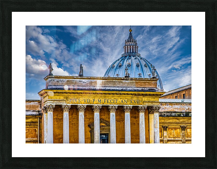 Ancient Columns and Saint Peters Basilica Picture Frame print