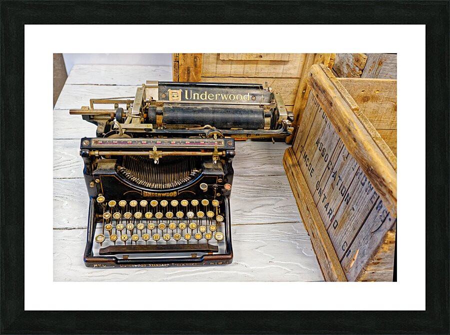 Old Underwood Typewriter Picture Frame print