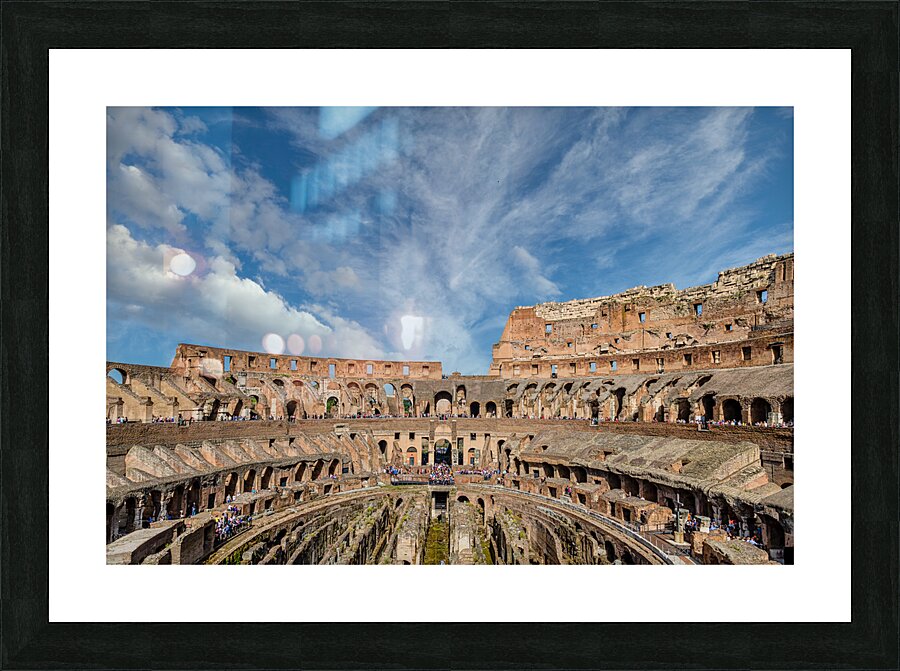 Roman Coloseum with Many Tourist Picture Frame print