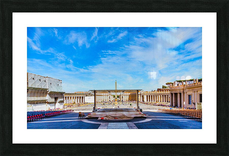 Plaza at Vatican Ready for Crowds Picture Frame print