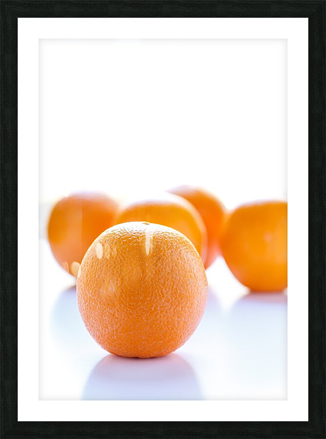 Oranges in Window Light with Copy Space Picture Frame print