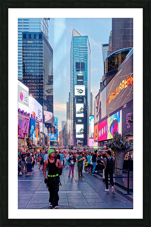 Walking Through Times Square at Dusk Picture Frame print