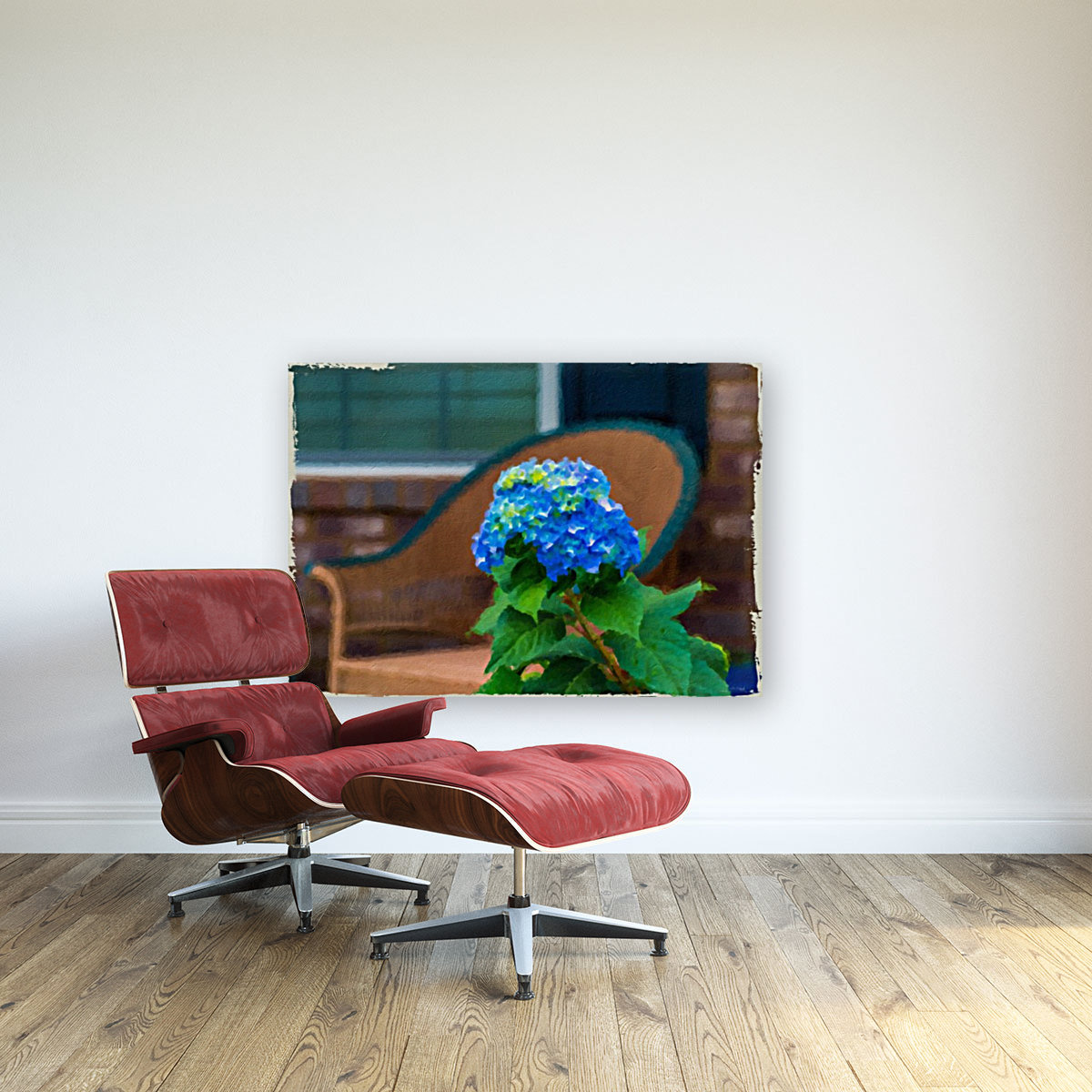 Blue Hydrangea in Oil Reproduction