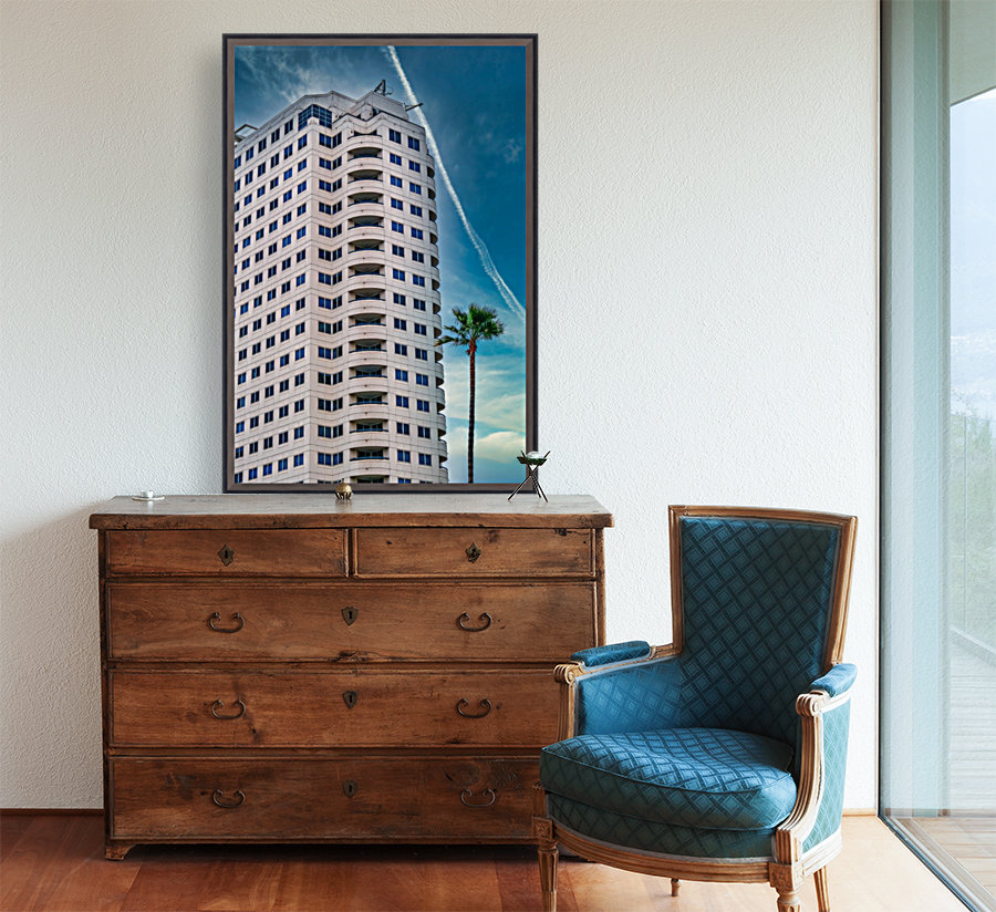 White Tropical Condo Tower Reproduction