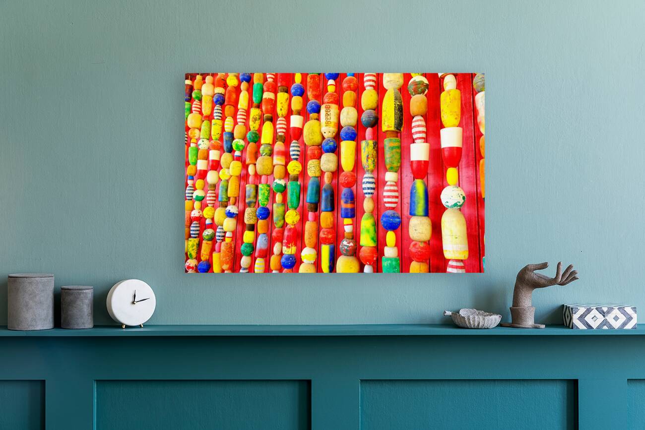 Decorative Lobster Floats on Red Wall Reproduction