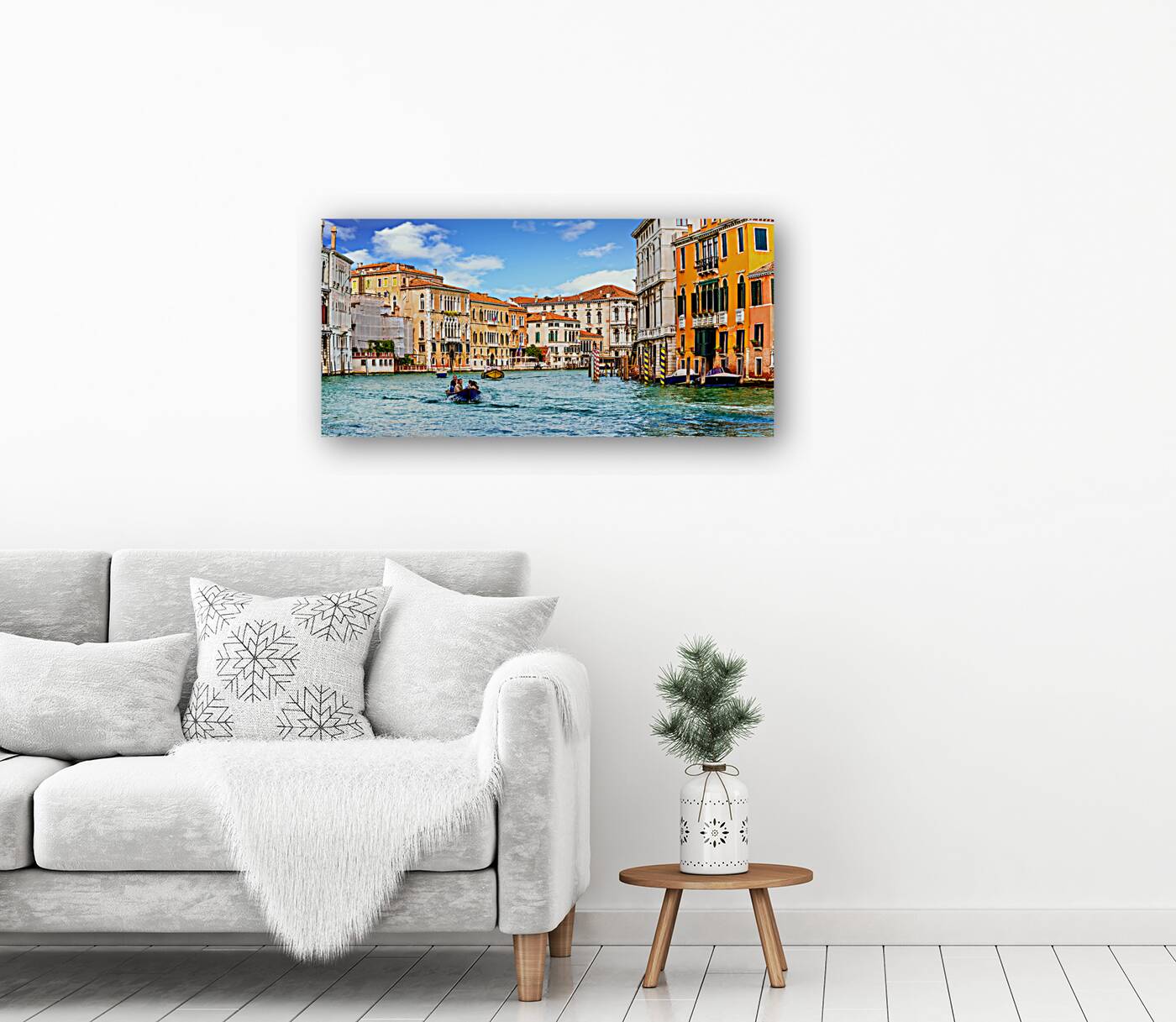 Motorboat Heading Under Bridge Reproduction