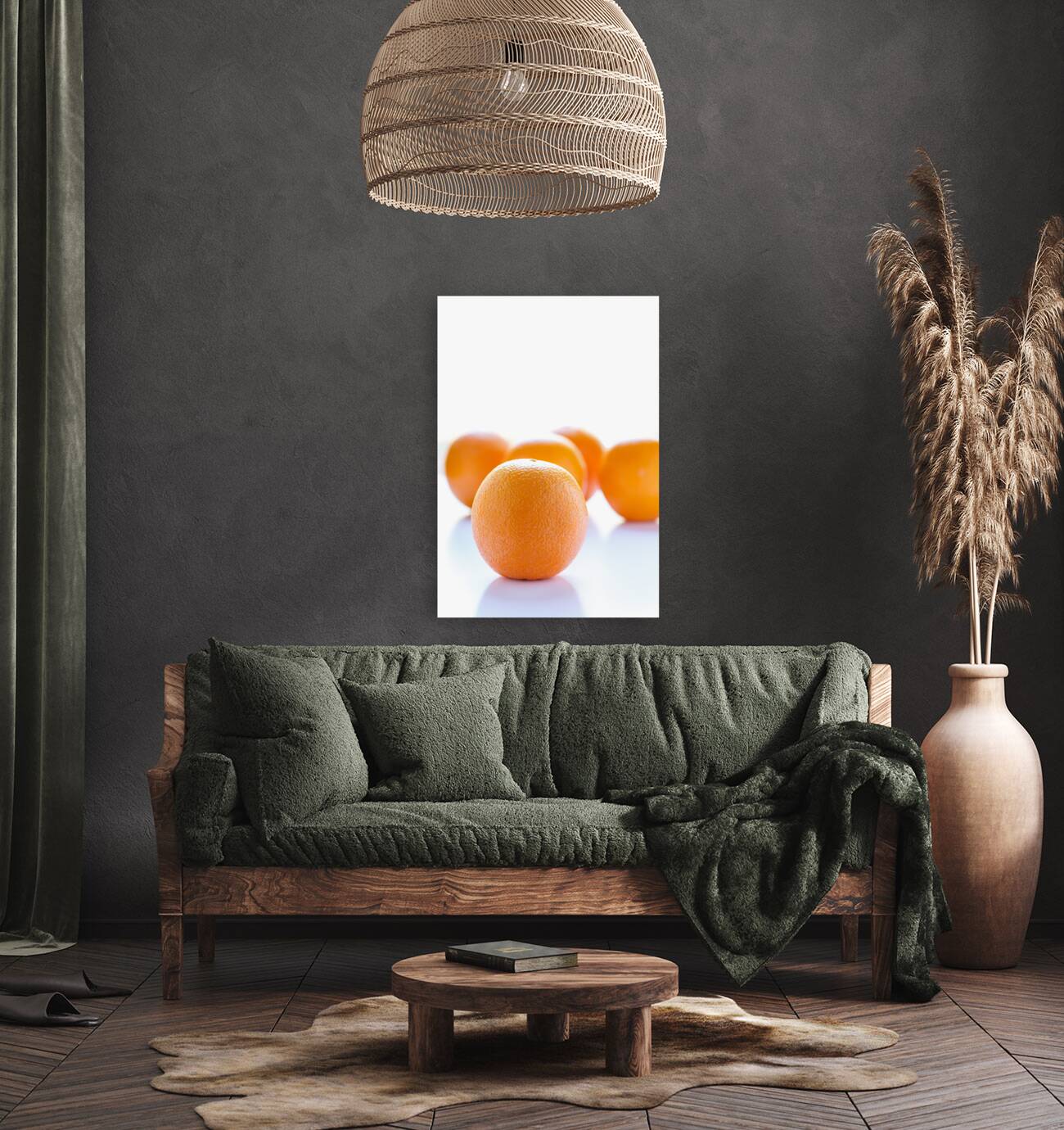 Oranges in Window Light with Copy Space Reproduction