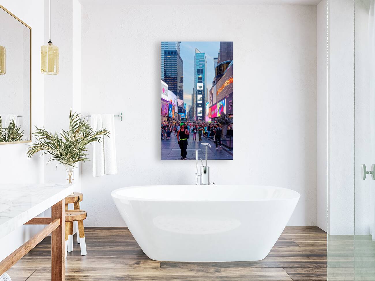 Walking Through Times Square at Dusk Reproduction