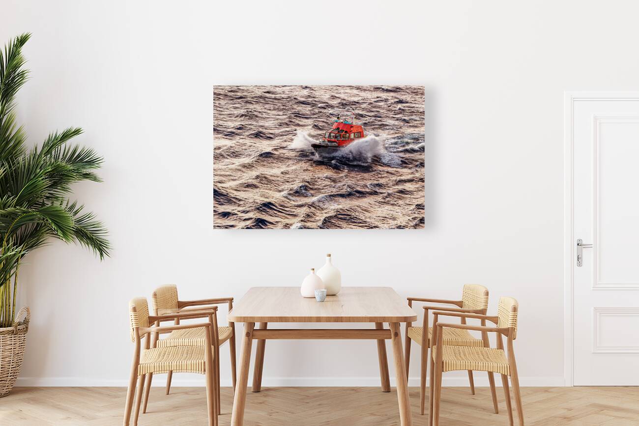 Pilot Boat with Cruise Ship Leaving Roatan Reproduction
