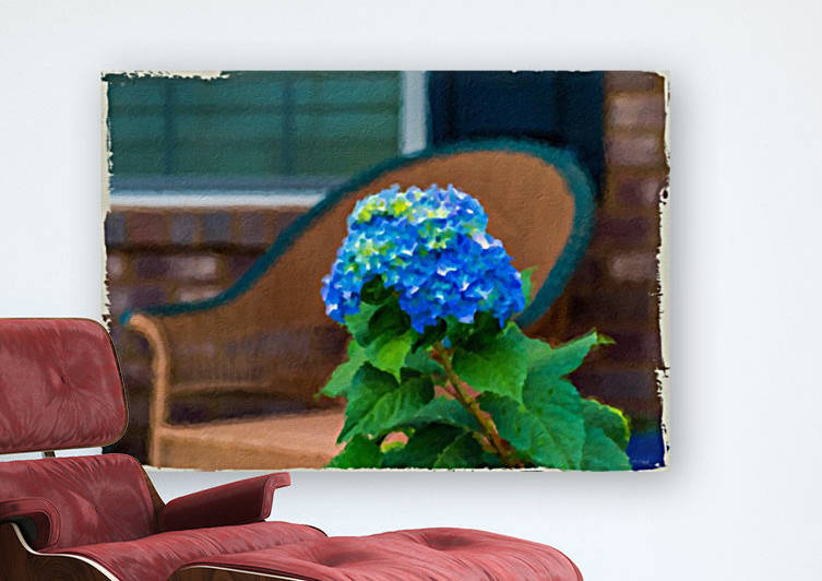 Blue Hydrangea in Oil Reproduction