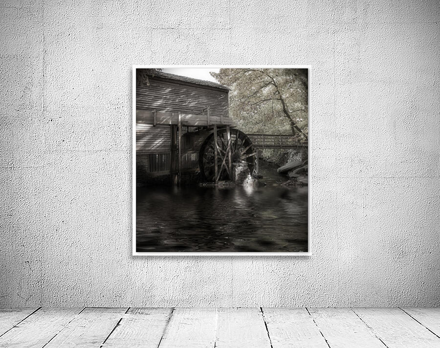Grist Mill by Lake BW Wall Preview