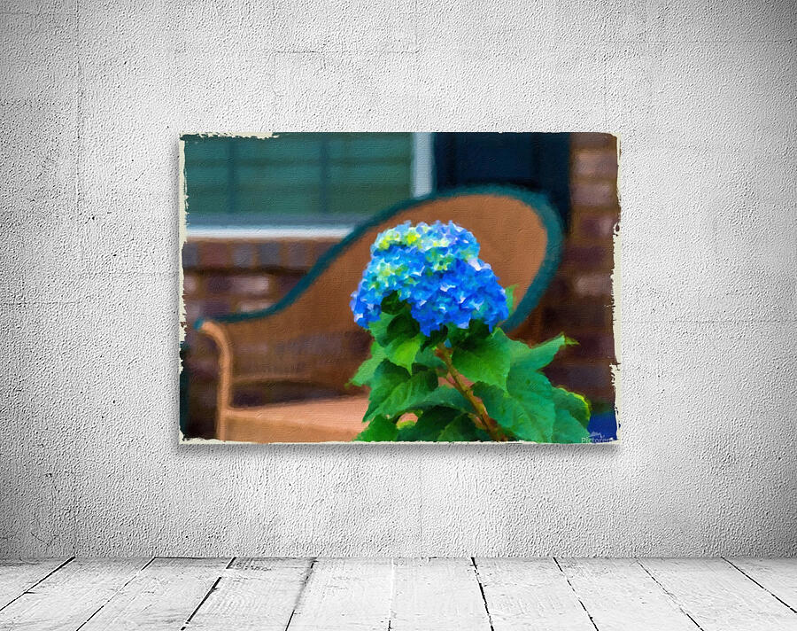 Blue Hydrangea in Oil Wall Preview