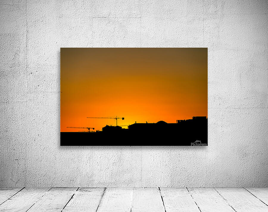 Two Cranes at Sunset Wall Preview