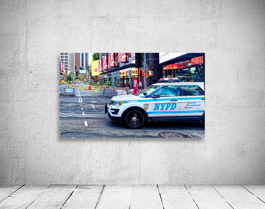 NYPD Car Crossing Times Square Wall Preview